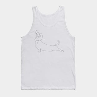 One Line Dachshund Upward Facing Dog Tank Top